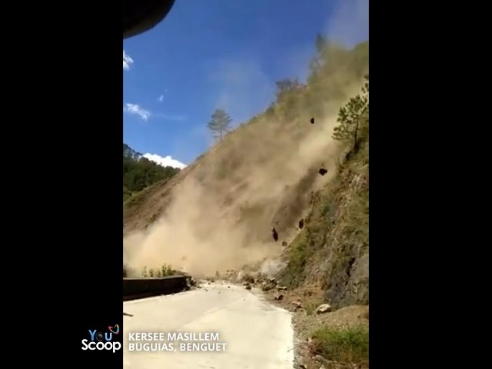 VIDEO. Aardverschuiving op de Filipijnen van dichtbij gefilmd