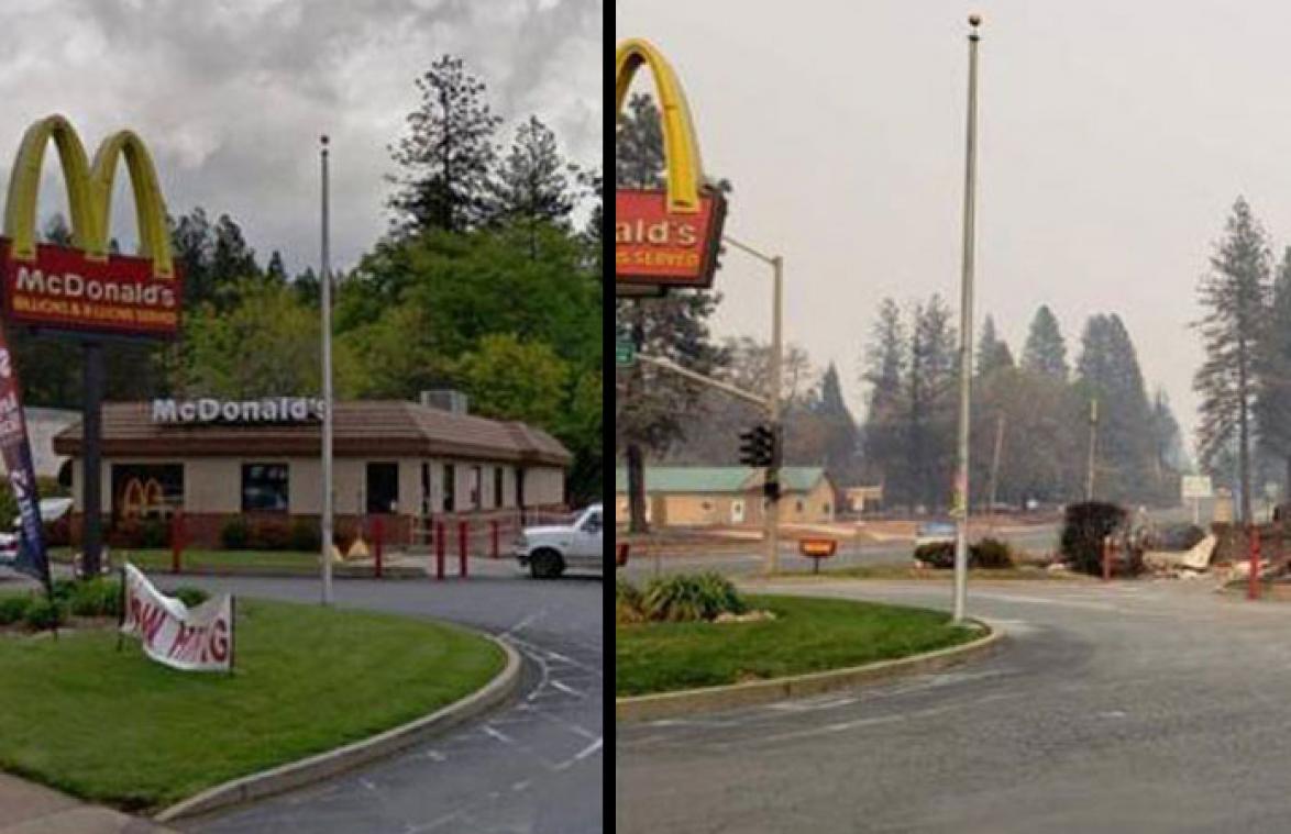 Deze voor-en-na-foto's tonen hoe verwoestend de bosbranden in Californië zijn