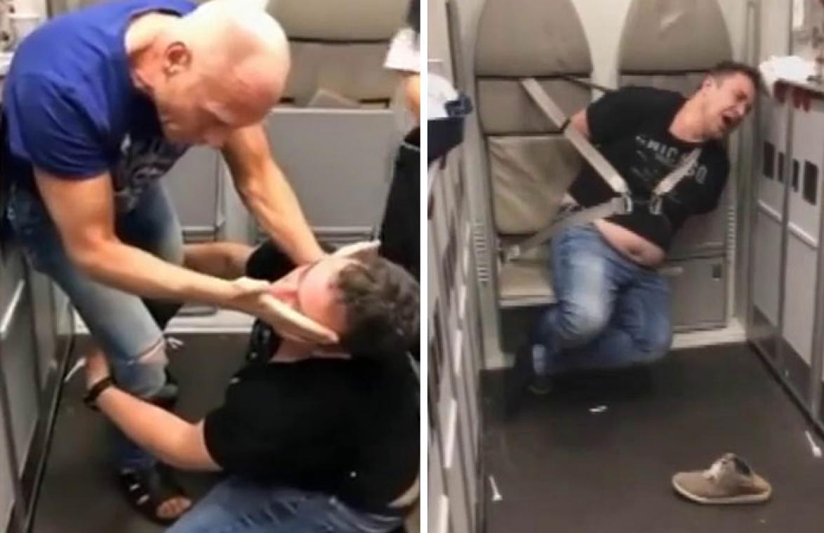 Dronken dokter vastgebonden op vliegtuig nadat hij deur wil openen