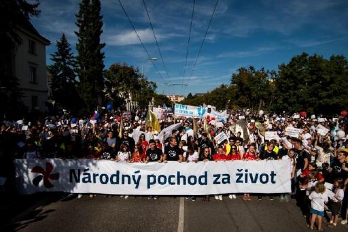 Grote manifestatie tegen abortus in Slovakije