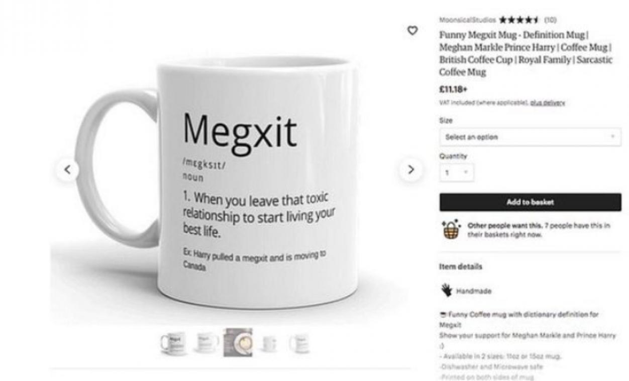 Merchandise van 'Megxit' te koop