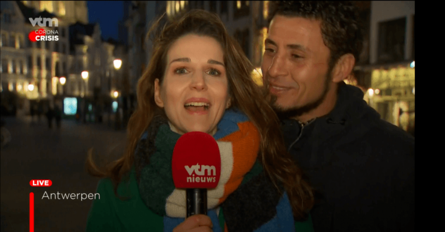 Man die reporter VTM Nieuws kuste, is opgepakt