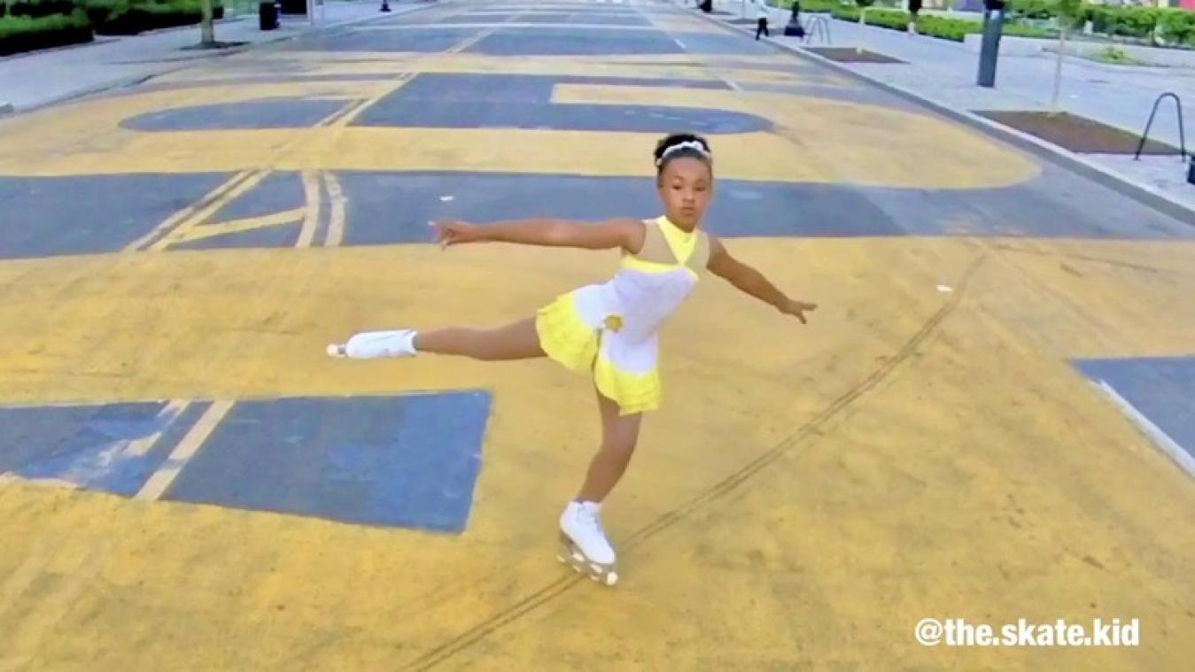 Piepjonge 'ballerina op rolschaatsen' voert gracieus eerbetoon op aan Black Lives Matter (video)
