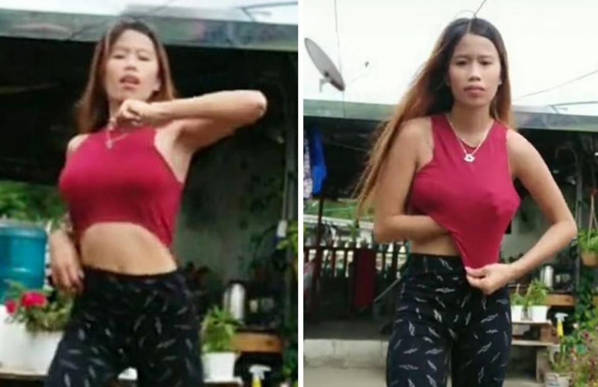 Vrouw doet TikTok-dansje, maar laat per ongeluk meer zien dan bedoeld was... (video)