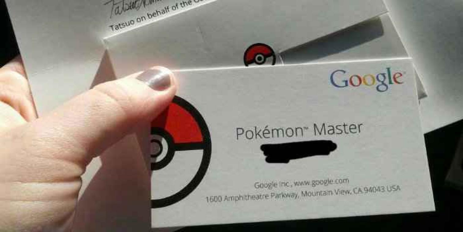 Google stuurt nu visitekaartjes naar zijn Pokemonmeesters