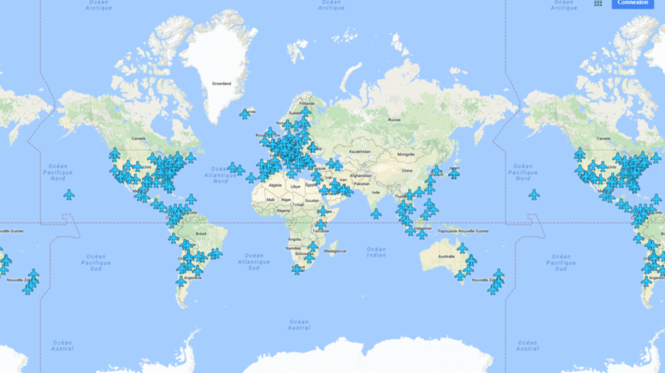 Kaart bundelt WIFI-paswoorden van luchthavens