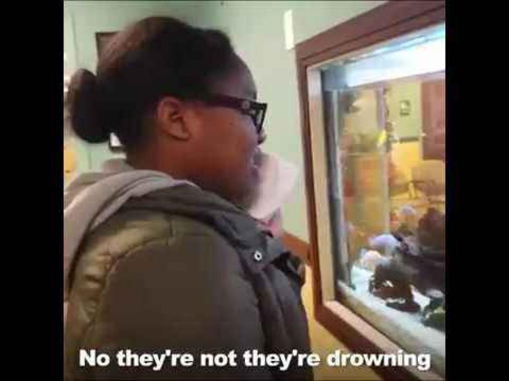 Meisje onder verdoving denkt dat vissen aan het verdrinken zijn