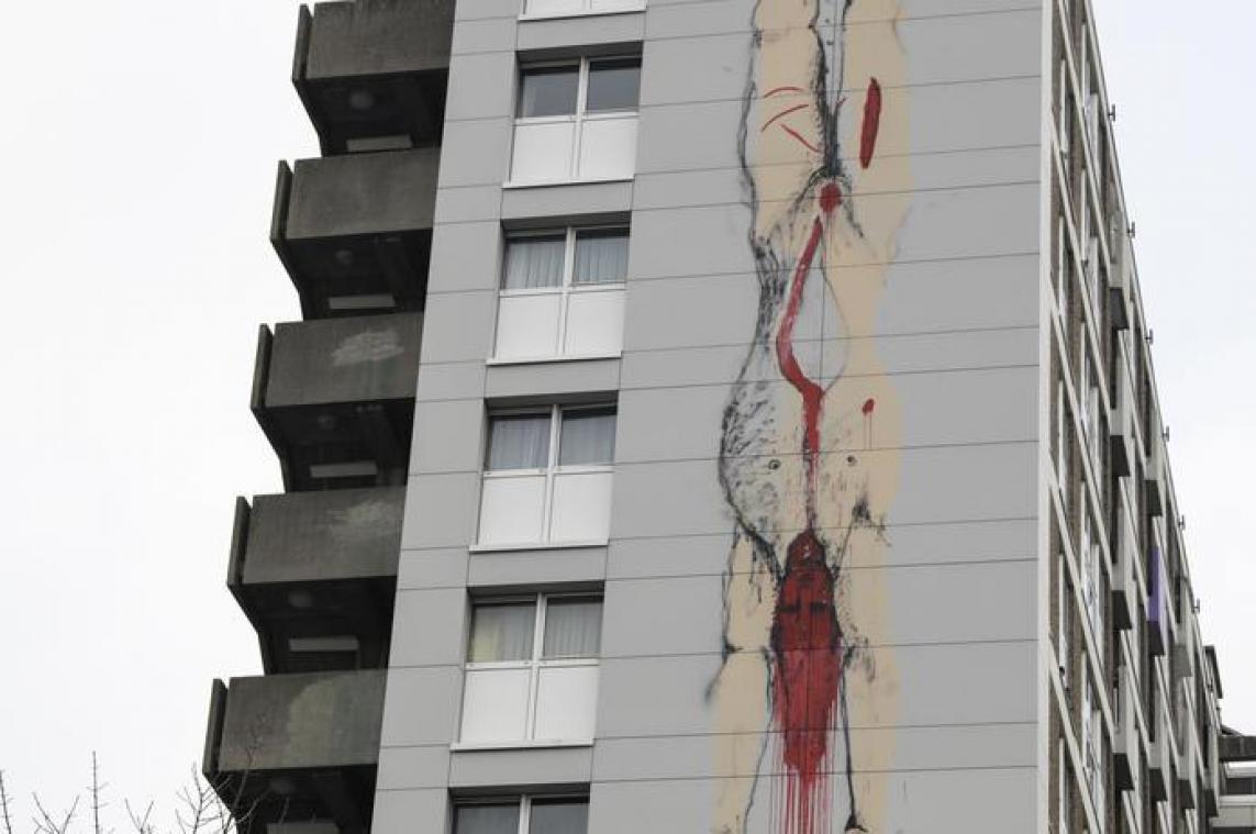 Tweede bloederige muurschildering ontdekt in Brussel