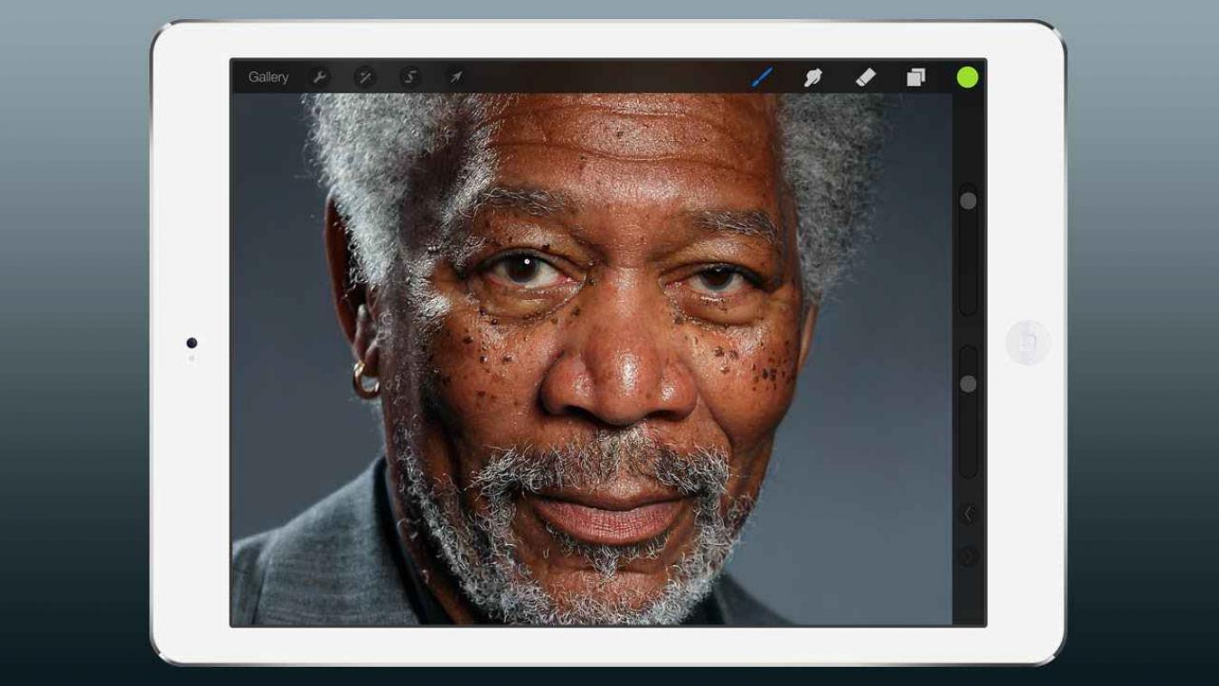 Morgan Freeman perfect natekenen met een iPad: het kan!