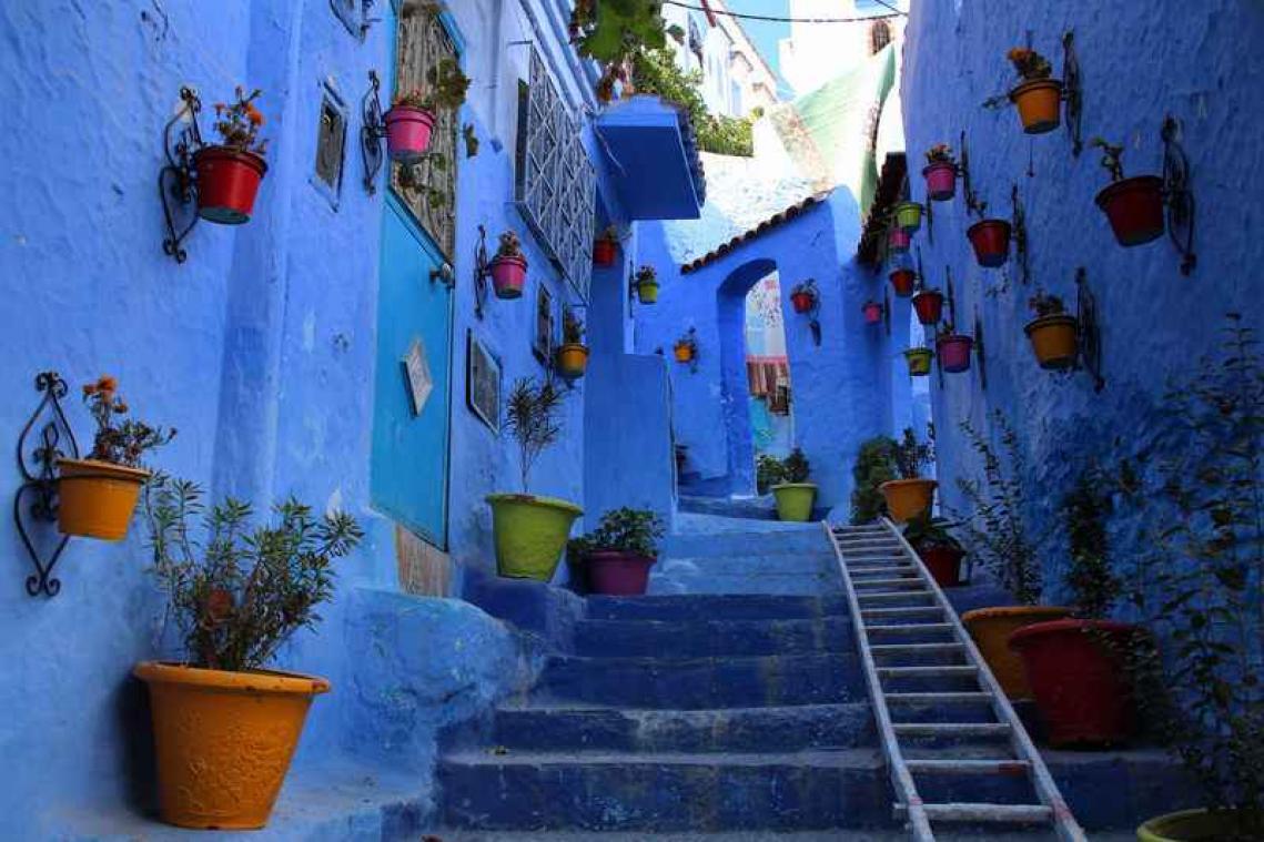 IN BEELD. Volledig blauw Marokkaans dorpje