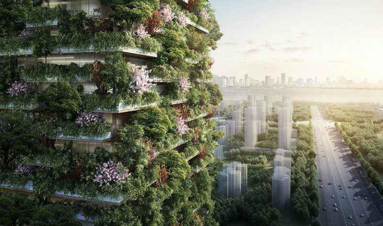 China bouwt indrukwekkende verticale tuinen om pollutie-probleem aan te pakken
