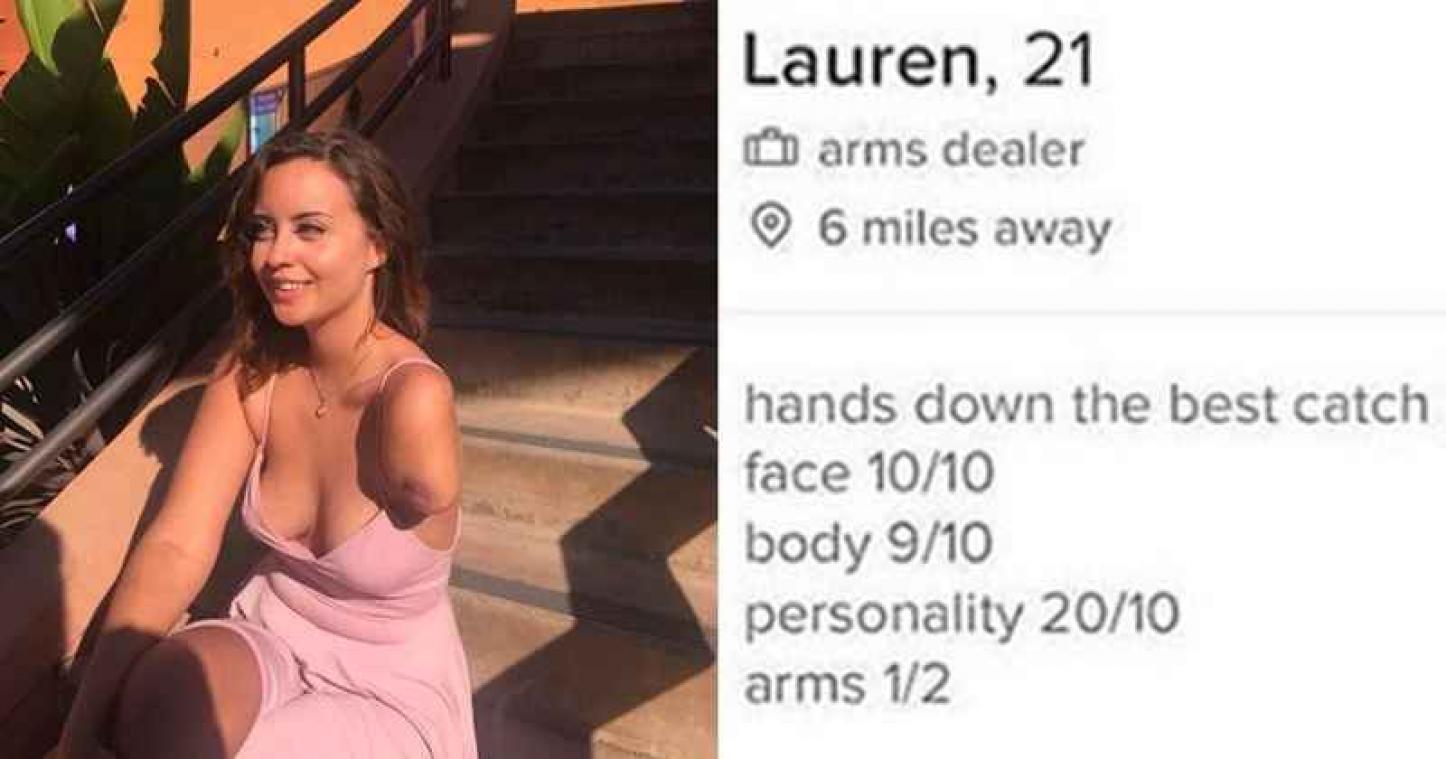 Vrouw met maar één arm trekt de aandacht met gevatte Tinder-bio