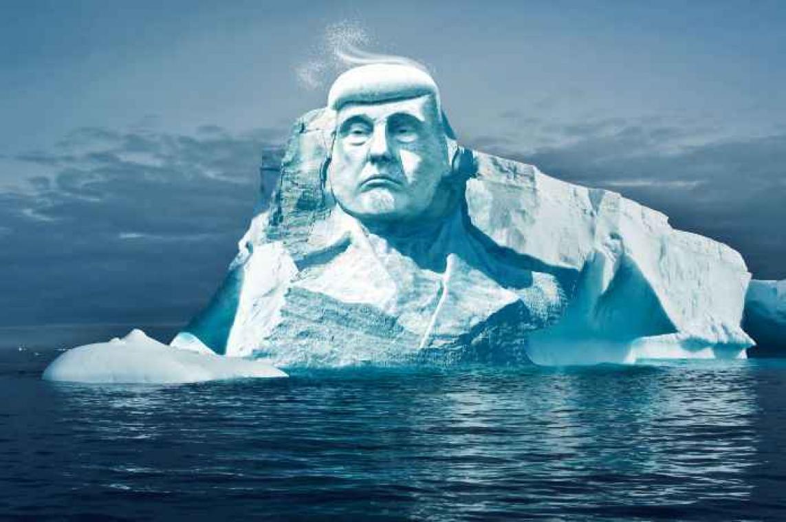 Gezicht Donald Trump binnenkort 'vereeuwigd' in... ijsberg?