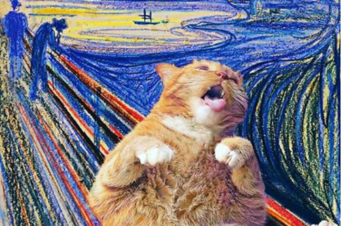 IN BEELD. Baasje fotoshopt zijn dikke rosse kat in bekende kunstwerken