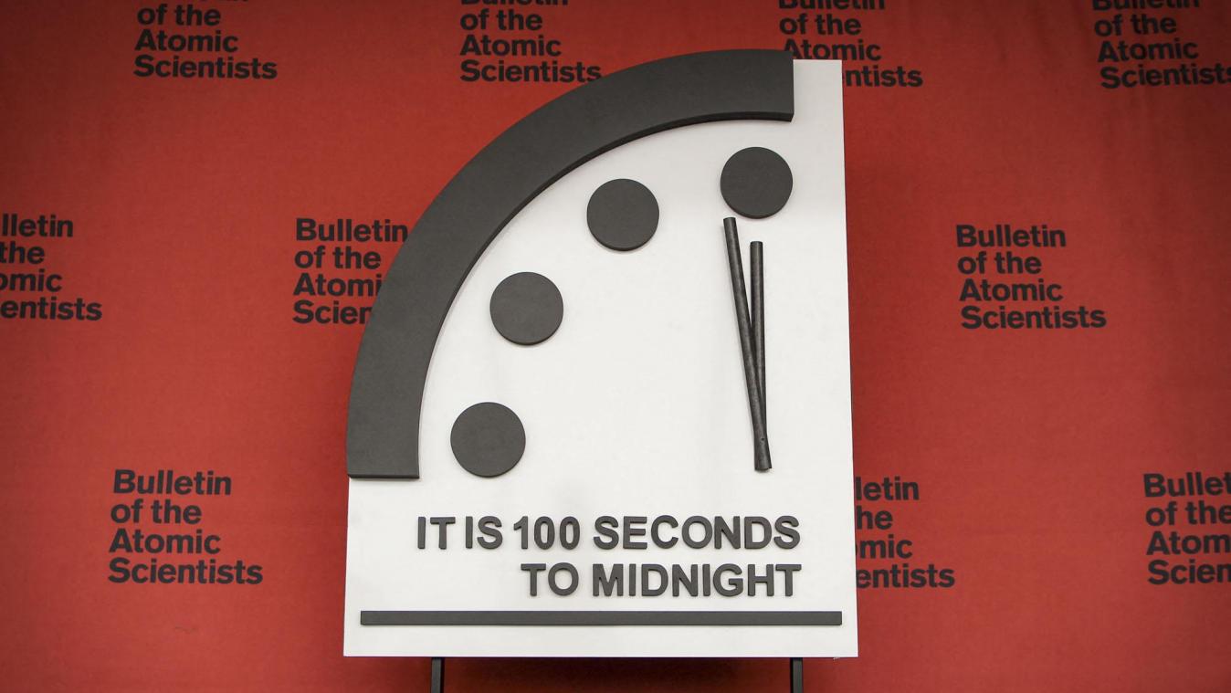 Doomsday Clock blijft op 100 seconden voor middernacht staan